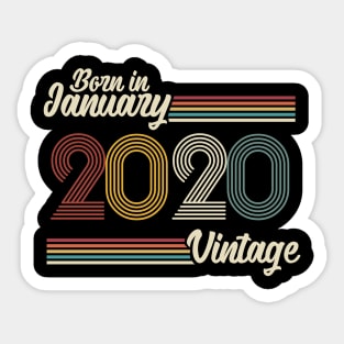 Vintage Born in January 2020 Sticker